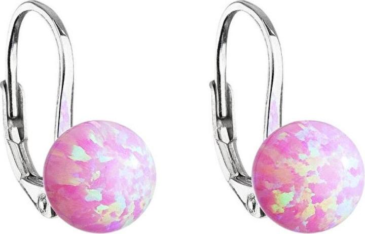 Produktbild Evolution Group Glittering silver earrings with synthetic opal 11245.3 pink (L)
