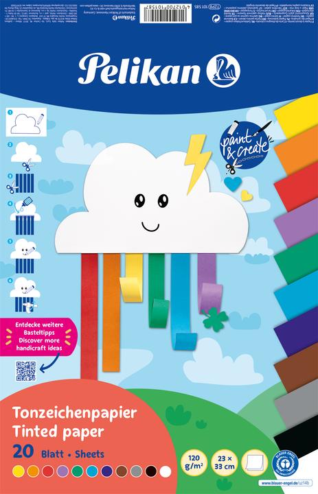 Produktbild Pelikan Tonpapier Block TZPB, 20 Blatt, 23x33cm, Rainbow (120 g/m², 1 x)