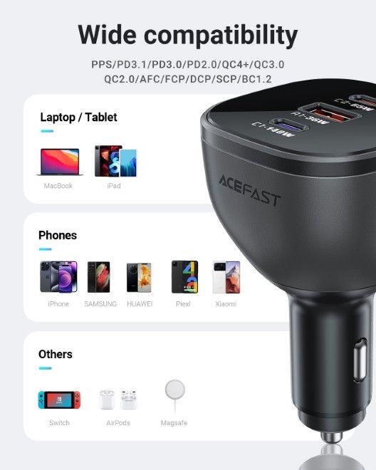 Actual product image Acefast B14 Car Charger Car charger 165W