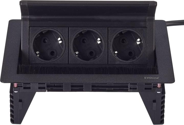 Immagine prodotto Evoline Presa multipla Flip Top Push S 3x prese Schuko, nero (3x, CEE 7/3, 3 m)