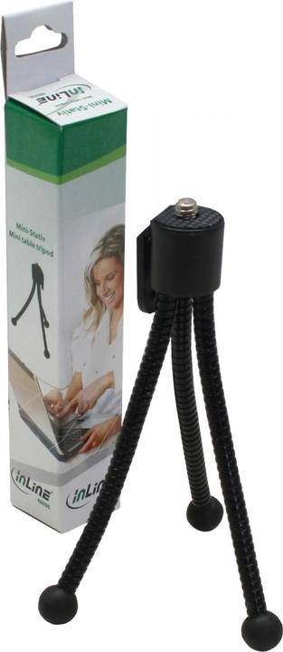 Actual product image InLine ® Mini tripod for digital cameras, 11.5cm height, black (Plastic)