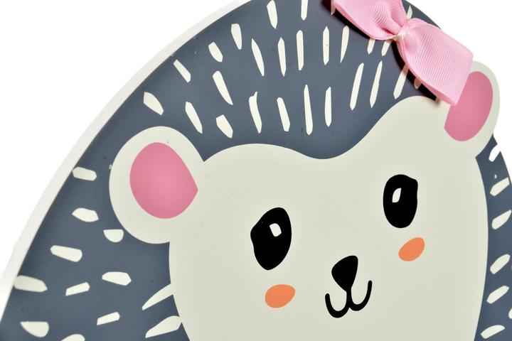 Actual product image DKD Home Decor Garderobe Weiss Grau Holz Kunststoff Holz MDF Für Kinder Igel 30 x 4,5 x 30 cm