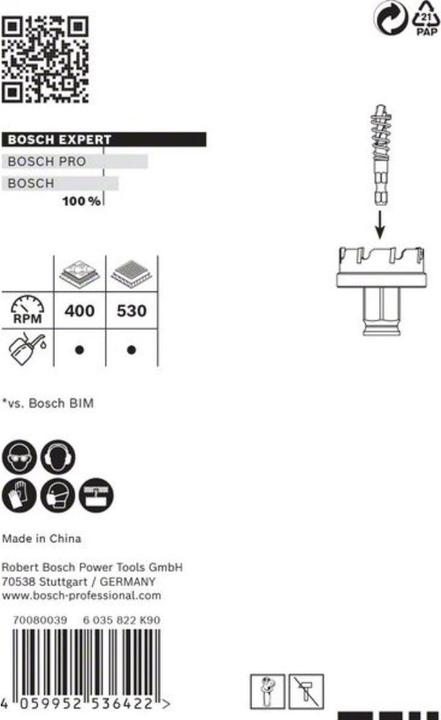 Actual product image Bosch Professional Zubehör Expert Sheet Metal hole saw, 30 x 40 mm (30 mm)