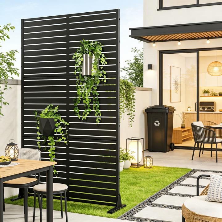 Image du produit Casa.Pro Trennwand Nodepp verzinkter Stahl 180x90 cm Schwarz