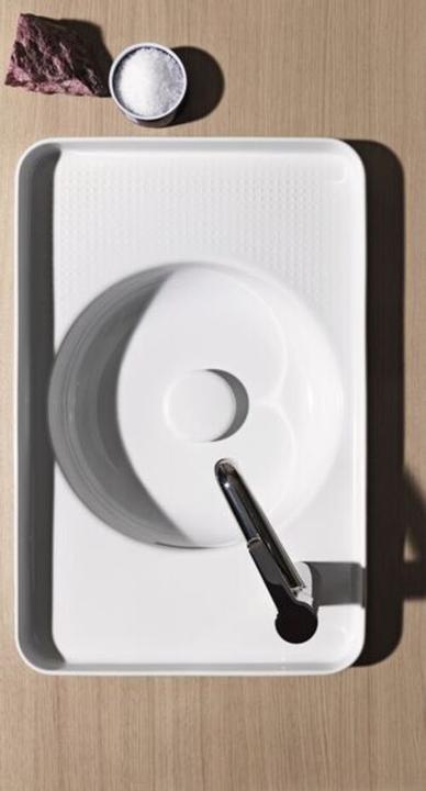 Actual product image Laufen Built-in washbasin VAL v ob with overflow without tap hole white LCC (360 mm, 550 mm)