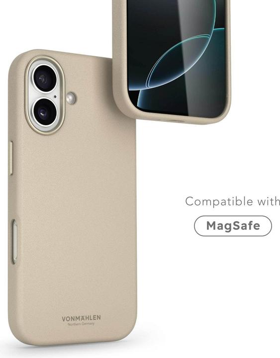 Immagine prodotto Vonmählen Back Cover Like Leather iPhone 17 Black, Grundfarbe (Apple iPhone 17)