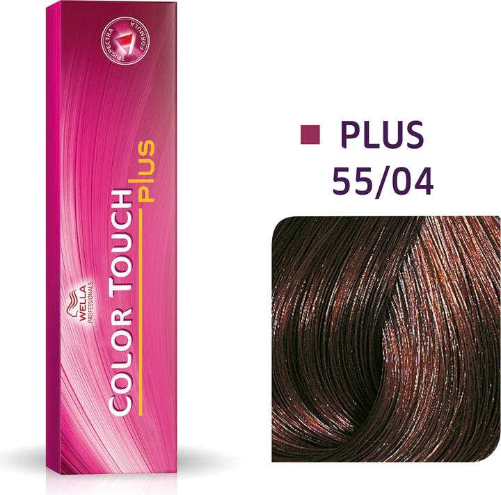 Produktbild Wella Professionals Color Touch Plus Semi-permanent Hair Color 55/04 Intense Light Red 60ml (55/04 Intense Light Red)