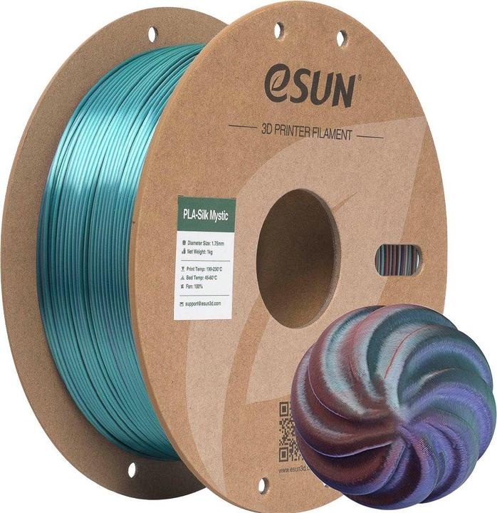 Produktbild eSUN eSilk Mystic-PLA Grün-Purple-Kupfer Filament 1.75mm 1Kg (PLA, 1.75 mm, 1000 g, Mehrfarbig)