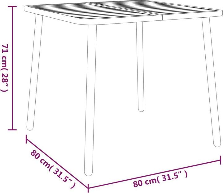 Image du produit vidaXL Gartentisch (80 x 80 x 71 cm)