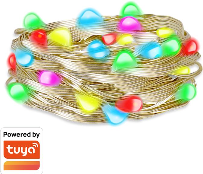 Immagine prodotto LogiLink Catena luminosa RGB intelligente Wi-Fi con telecomando, compatibile con Tuya, 5 m (5 m)