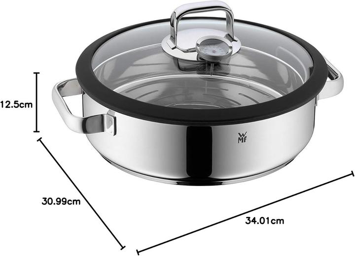 Image du produit WMF Kochtopf Dampfgarer rund 28cm Glasdeckel Silikonrand Vitalis Edelstahl