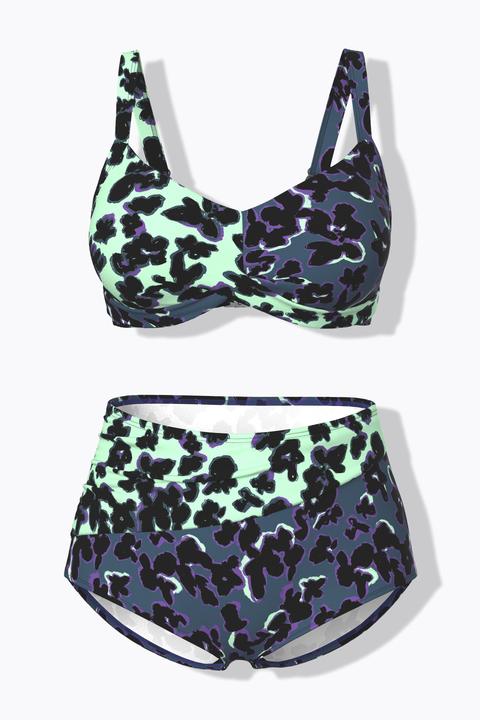 Produktbild Ulla Popken Bikini, Fleckenmuster, Softcups, drapiert, recycelt (58)