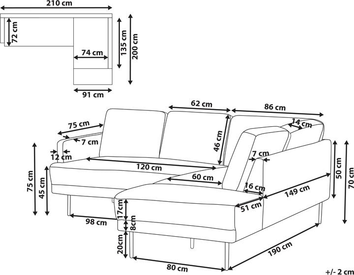 Produktbild Beliani Breda (Ecksofa)