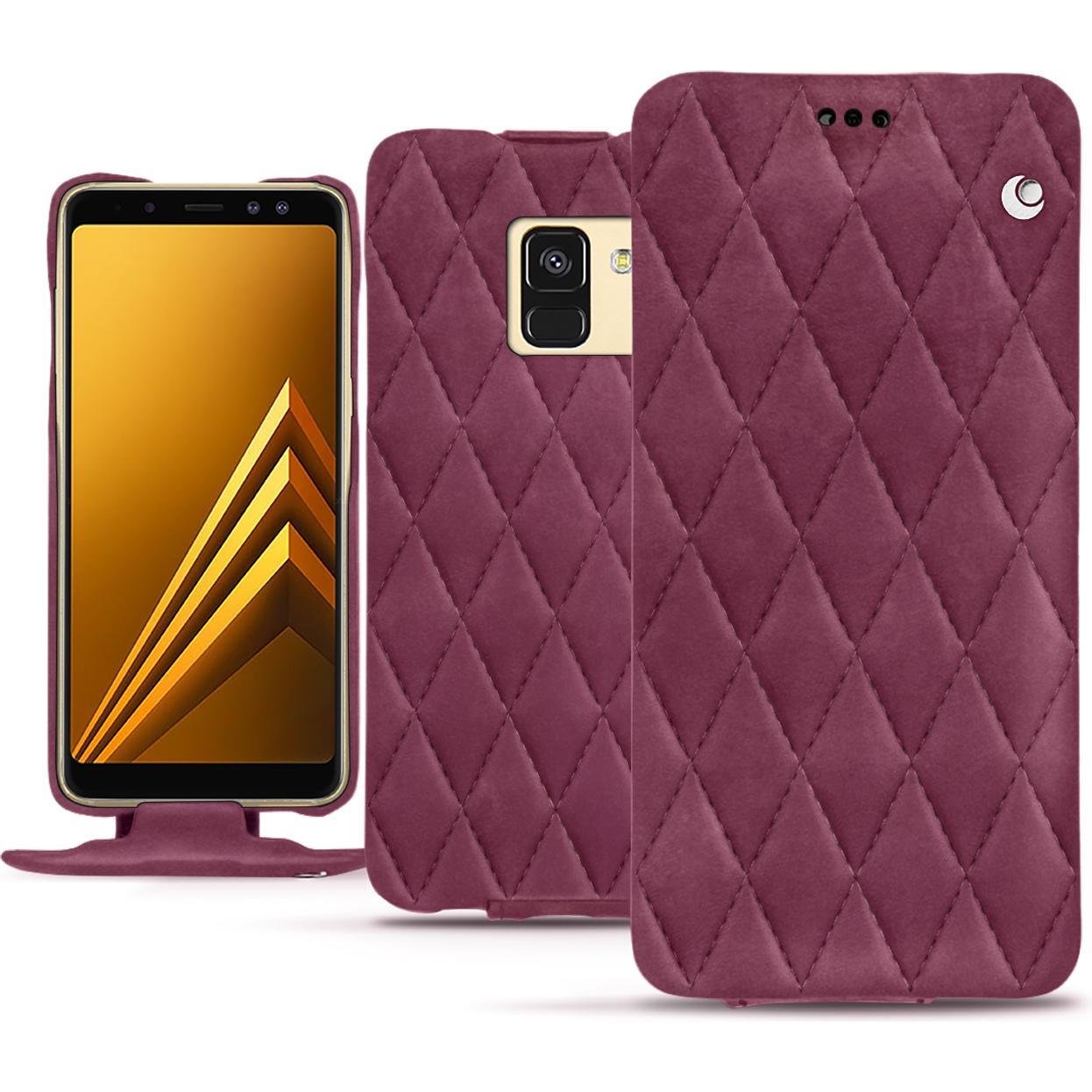 Noreve Lederschutzhülle vertikal (Samsung Galaxy A8+), Smartphone Hülle, Violett