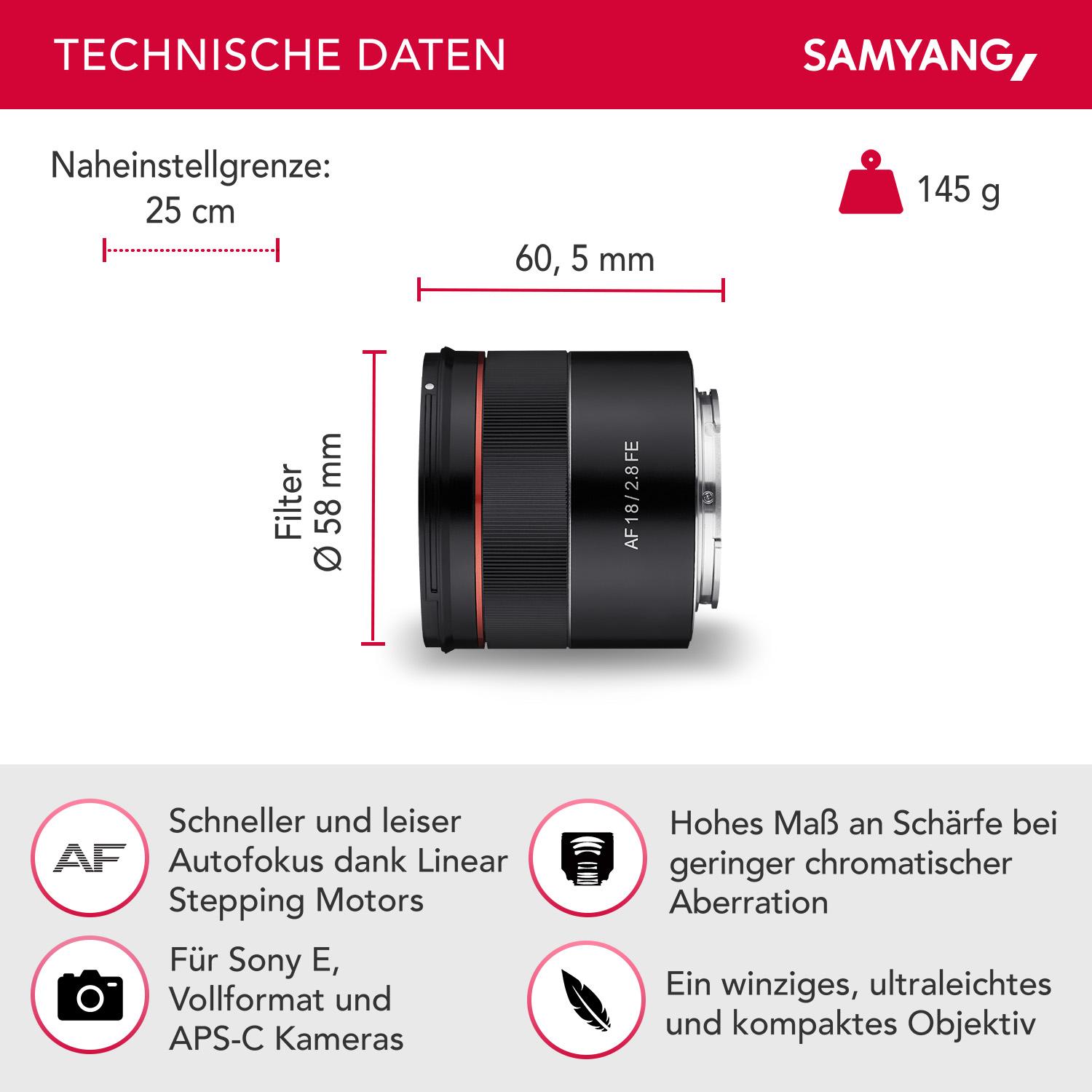 Thumbnail - Wiltec F2,8 (Sony E, APS-C / DX, Vollformat), Objektiv, Schwarz