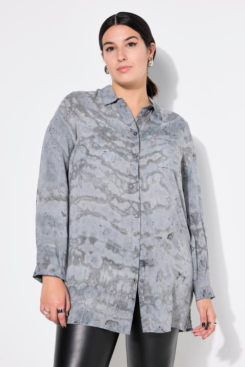Produktbild Studio Untold Long-Hemdbluse, Boxy Shape, Batik-Look, Vintage-Optik (42, 44)
