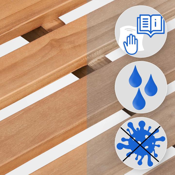 Produktbild CLP Teakbank 120 cm mit Abdeckhaube