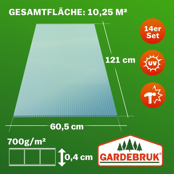 Produktbild Gardebruk 14x Hohlkammerstegplatten Set