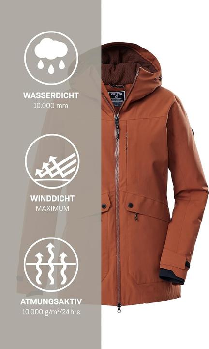 Actual product image Killtec Functional Women's Parka with Adjustable Hood, Waterproof, Breathable, Reflective Elements (44)
