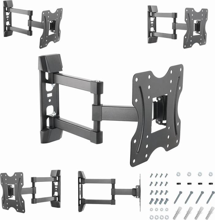 Image du produit Gembird WM-42ST-02 Support TV mural (entièrement mobile) 23-42 pouces jusqu'à 30 kg (Mur, 42", 30 kg)