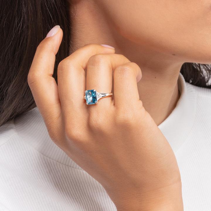 Produktbild Thomas Sabo Ring Blauer Stein Mit Mond & Stern (54, 925 Silber)