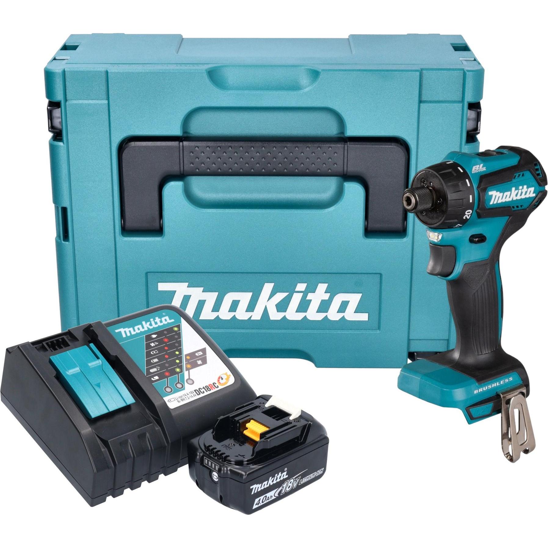 Thumbnail - Makita, Bohrmaschine + Akkuschrauber, DDF 083 RM1J Akku Bohrschrauber 18 V 40 Nm 1/4" Brushless + 1x Akku 4,0 Ah + Ladeg...