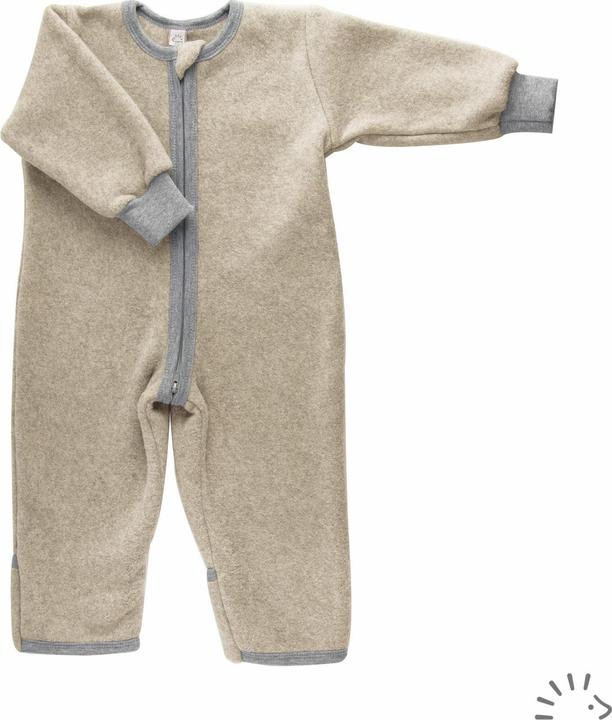 Produktbild Popolini Schlaf-Overall Baumwollfleece - Sand mélange (92)
