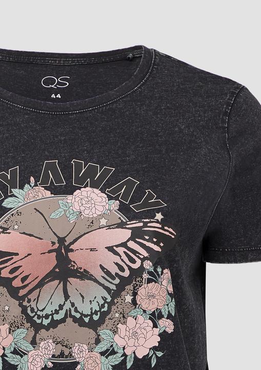 Produktbild S.Oliver T-Shirt Baumwollshirt mit Frontprint in gewaschener Optik (50)