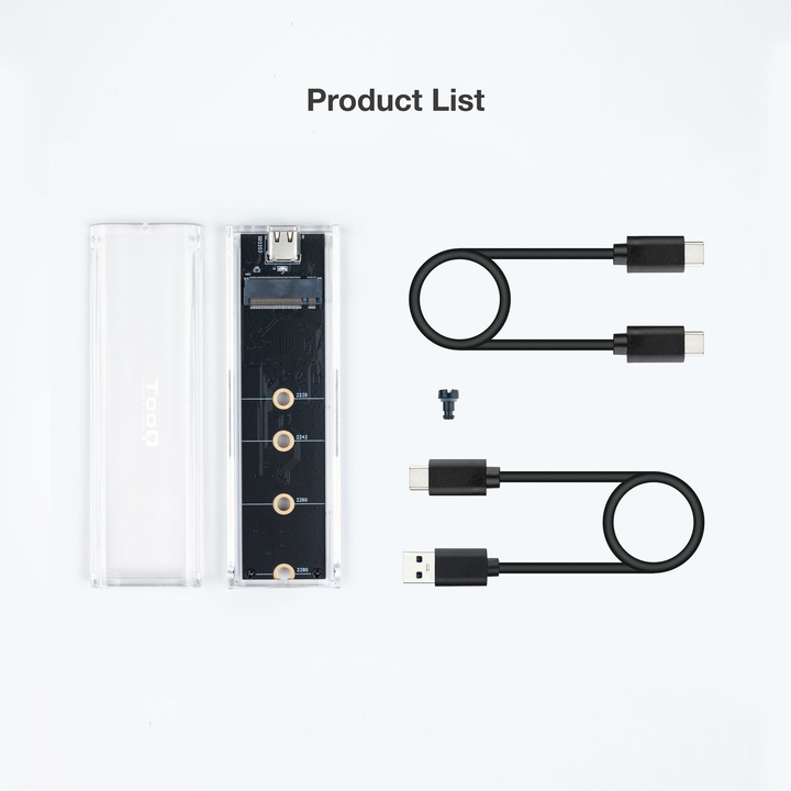 Immagine prodotto Tooq Technology CAJA EXT. M.2 NGFF/NVME USB3.1 GEN2 USB-C RGB TRAN (M.2 2280)