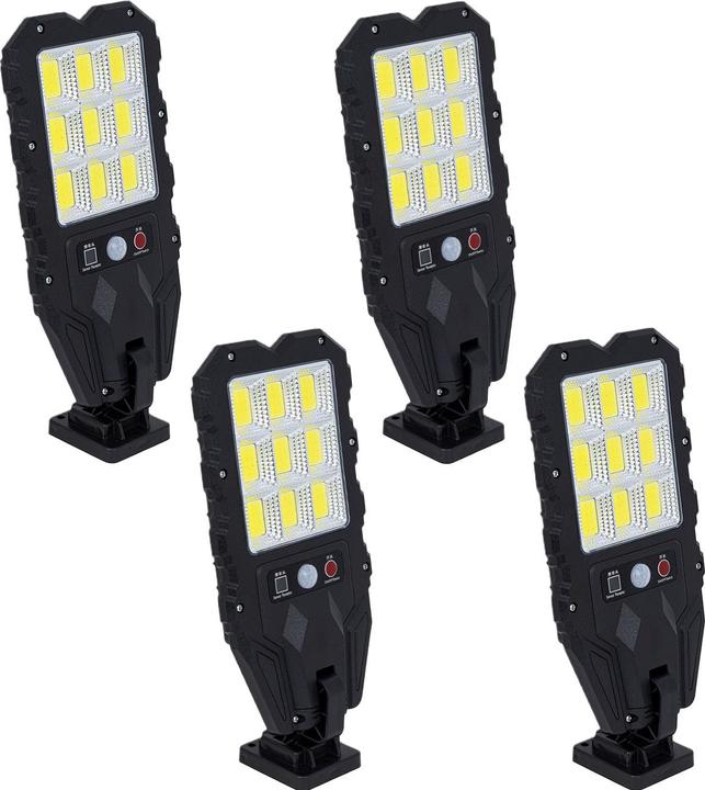 Image du produit HI 4er-Set Solar-Aussen-Wandstrahler mit Bewegungsmelder & Fernbedienung, 108 SMD LEDs, IP65 (IP65)