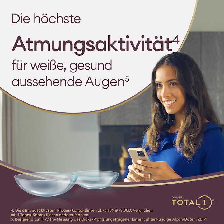 Produktbild Dailies Total1 for Astigmatism (30 Stück, Tageslinse, Torisch)