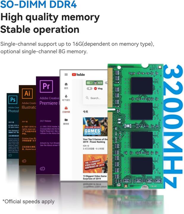 Produktbild Beelink Mini PC S12 mit Intel N95 Prozessor, 16GB RAM, 500GB SSD (500 GB, 16 GB)