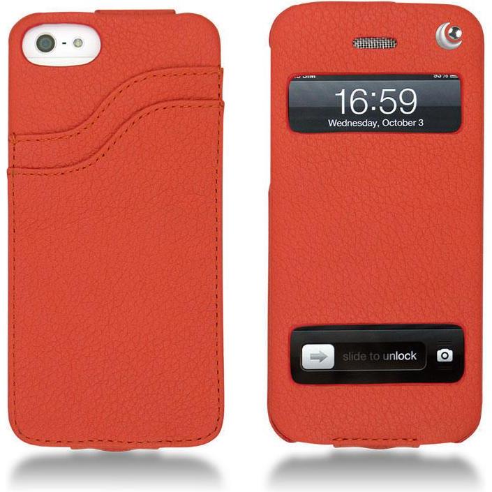 Noreve Lederschutzhülle vertikal (Apple iPhone 5), Smartphone Hülle, Braun