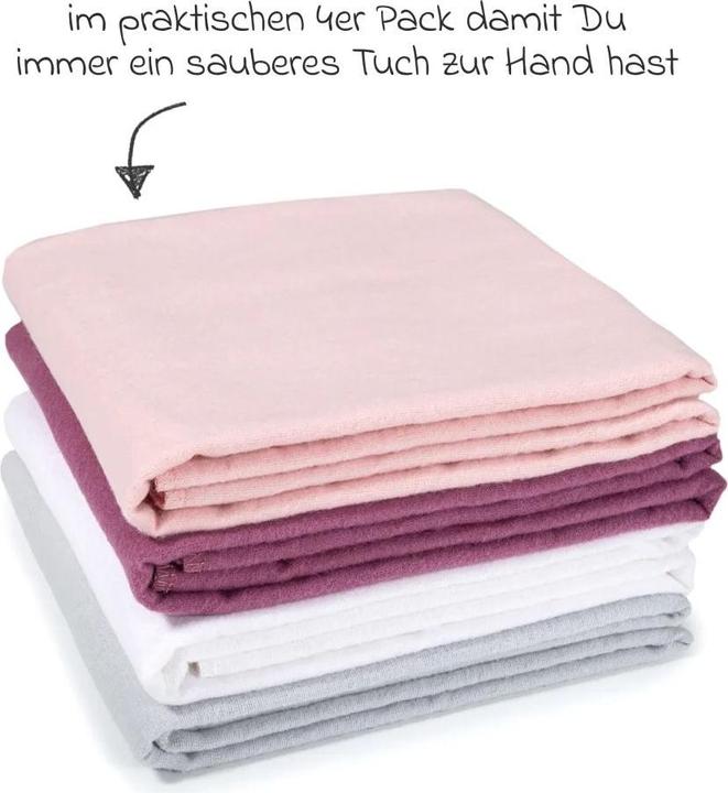 Actual product image Makian Molton cloths Molton cloth / Molton nappy 4-pack 80 x 80 cm - Orchid (80 cm, 80 cm)