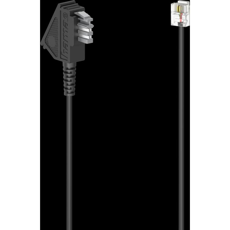 Thumbnail - Hama 00201104 Telefonkabel 6 m Schwarz, Telefon Zubehör