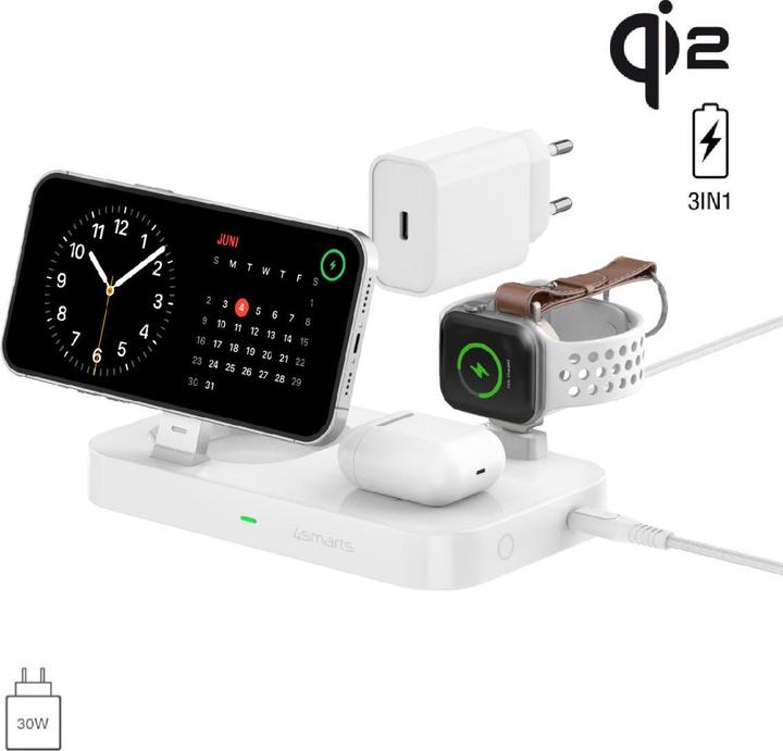 Actual product image 4smarts Wireless Charger Qi2 Ladestation Trident, Induktion (25 W)