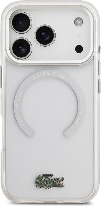 Immagine prodotto Lacoste Shockproof Transparent Frosted MagSafe Case for iPhone 17 Pro White (Apple iPhone 17 Pro)