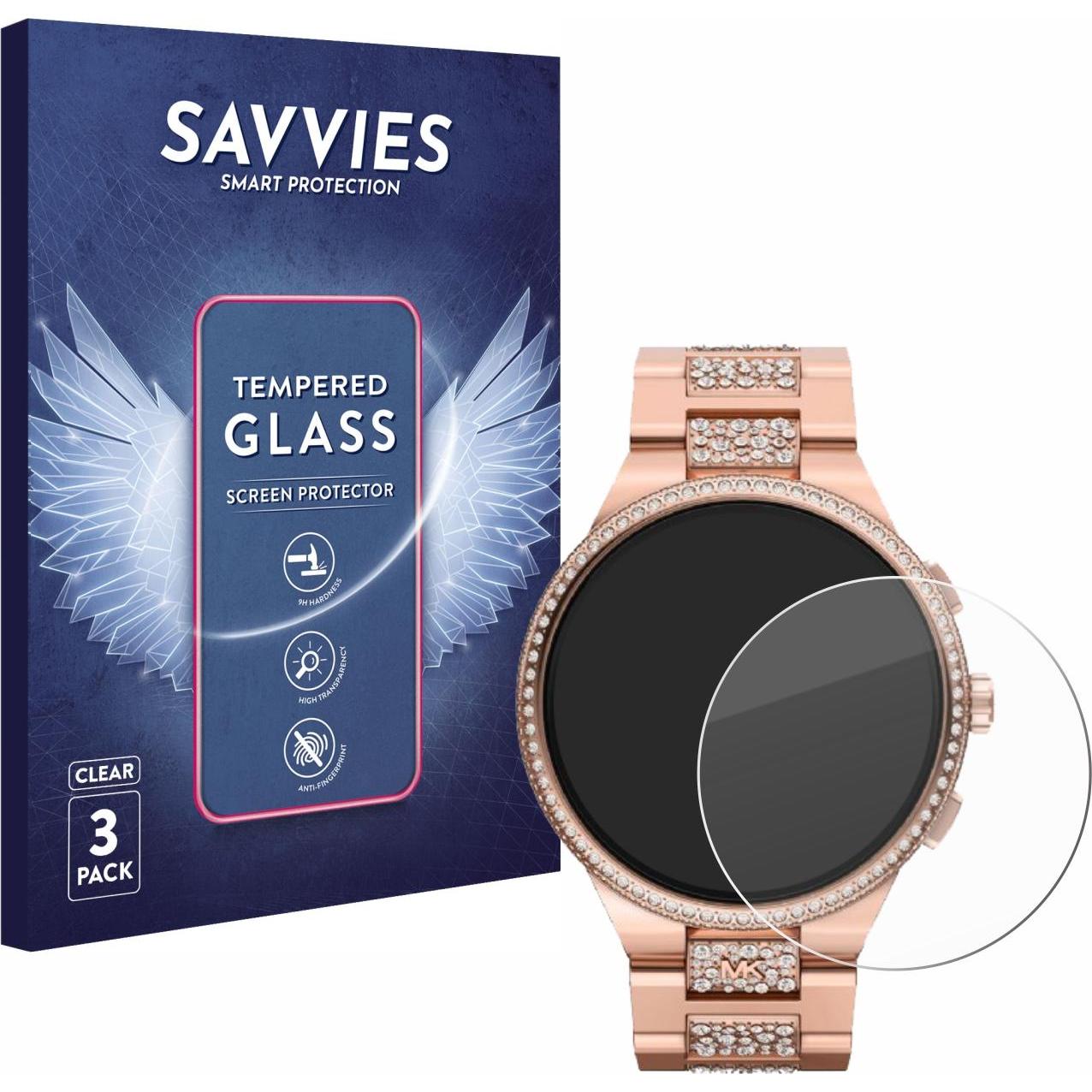 Thumbnail - Savvies Panzerglas Schutzglas Displayschutz, Smartwatch Schutzfolie, Transparent