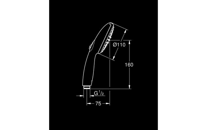 Actual product image Grohe Vitalio QuickFix Start 110 hand shower, intelligent spray diverter, water-saving, 2 spray types (2 Beam types, 7.40 l/min)