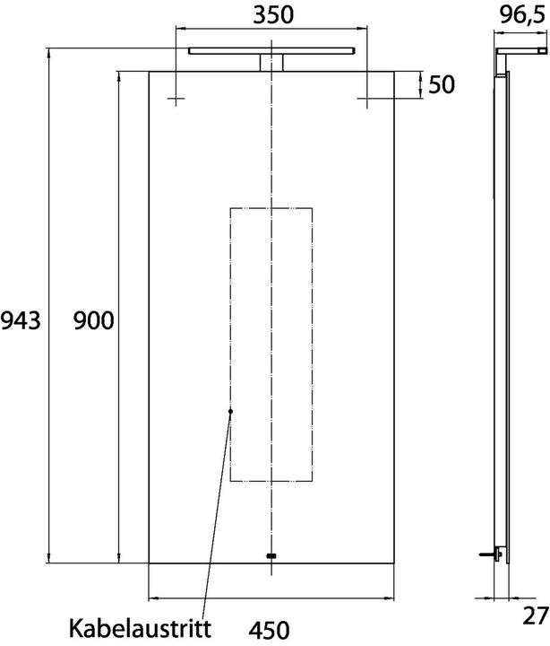 Produktbild Emco mee LED-Lichtspiegel, eine Aufsatzleuchte, 450x900 mm, 449600001