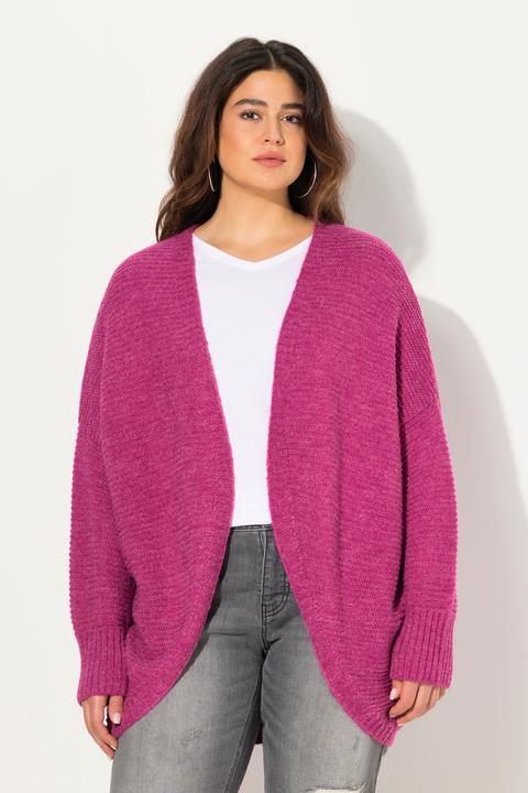 Produktbild Ulla Popken Strickjacke, Egg-Shape, Wollanteil, offene Form (54)