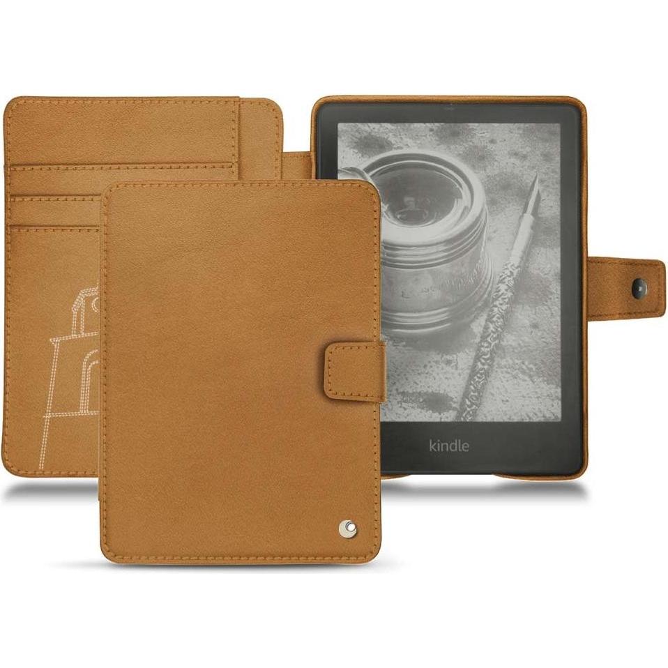 Noreve Lederschutzhülle Wallet (Kindle Paperwhite), eReader Zubehör, Braun