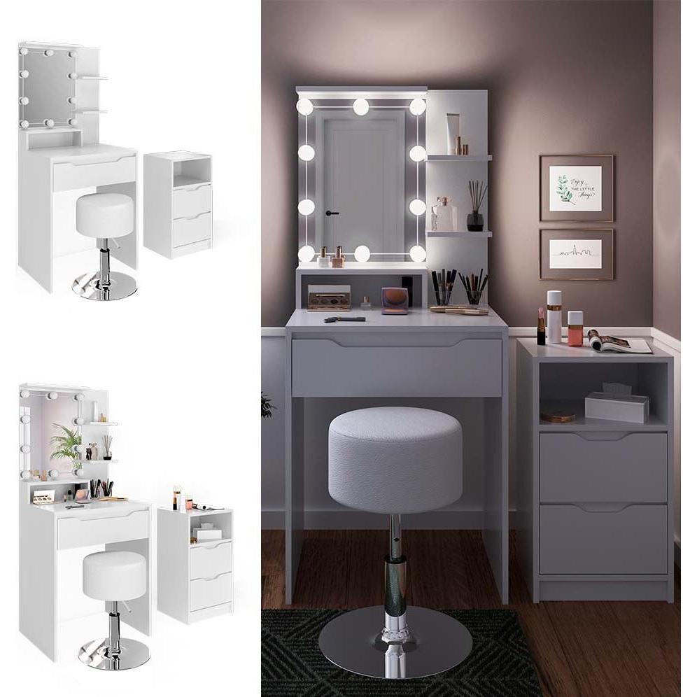 Thumbnail - Vicco, Schminktisch, Ruben mit Hocker und Beleuchtung