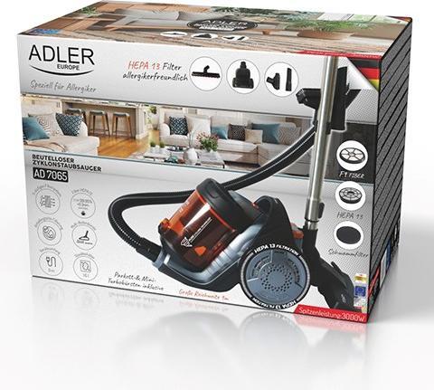 Actual product image Adler Cyclone Vacuum Cleaner | AD 7065 | Bagless | Power 700 W | Dust capacity 1.6 L | Black/Red