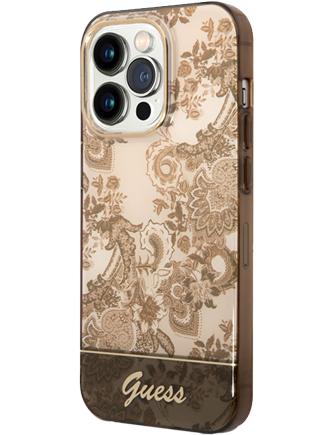 Productafbeelding Guess GUHCP14XHGPLHC iPhone 14 Pro Max 6,7" oker hardcase Porcelain Collection (Apple iPhone 14 Pro Max)