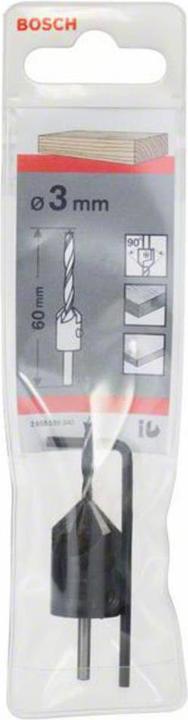 Actual product image Bosch Professional Zubehör Wood twist drill with 90° countersink, 3 mm, 16 mm (3 mm)