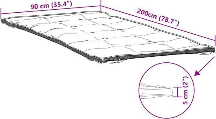Produktbild vidaXL Matratzenschoner (90 x 200 cm, 90 x 200 x 5 cm)