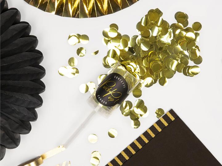 Produktbild Partydeco Konfettikanone Push-Pop 1 Stück, Gold (1 Stück)