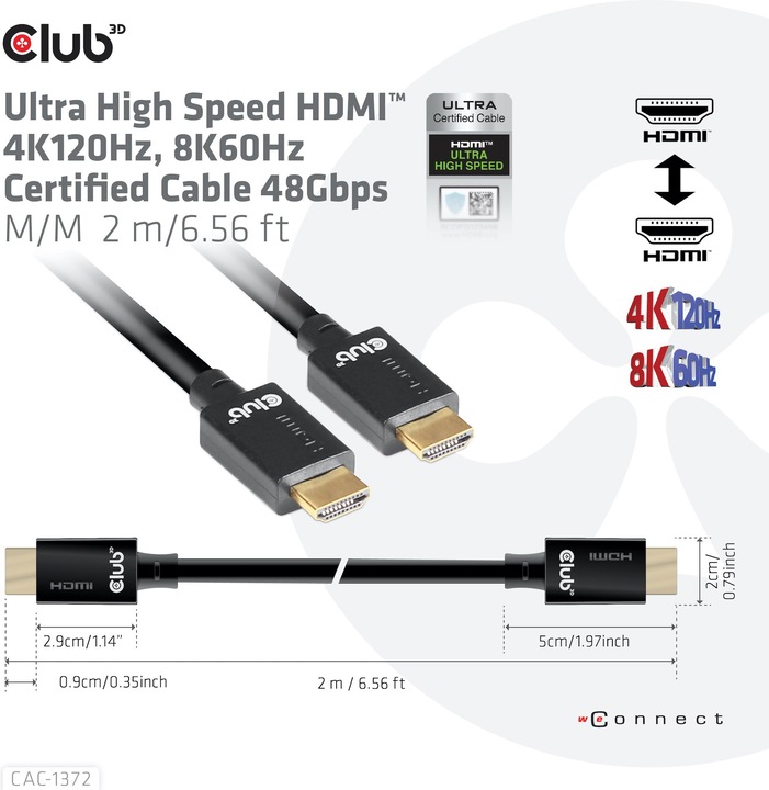 Actual product image Club 3D HDMI (Typ A) — HDMI (Typ A) (2 m, HDMI)
