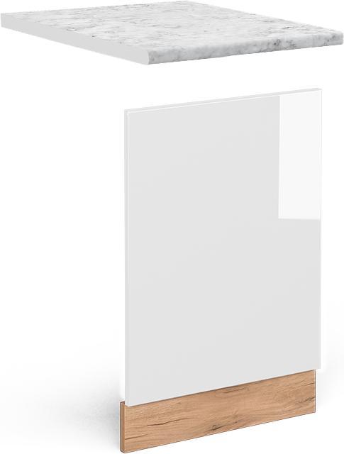 Gold power oak, White High Gloss